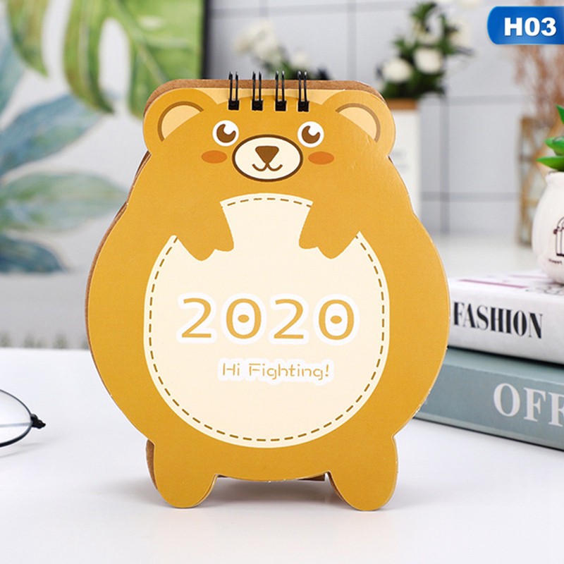 Lịch giấy 2021 để bàn hình động vật hoạt hình chuột mèo gấu thỏ dễ thương