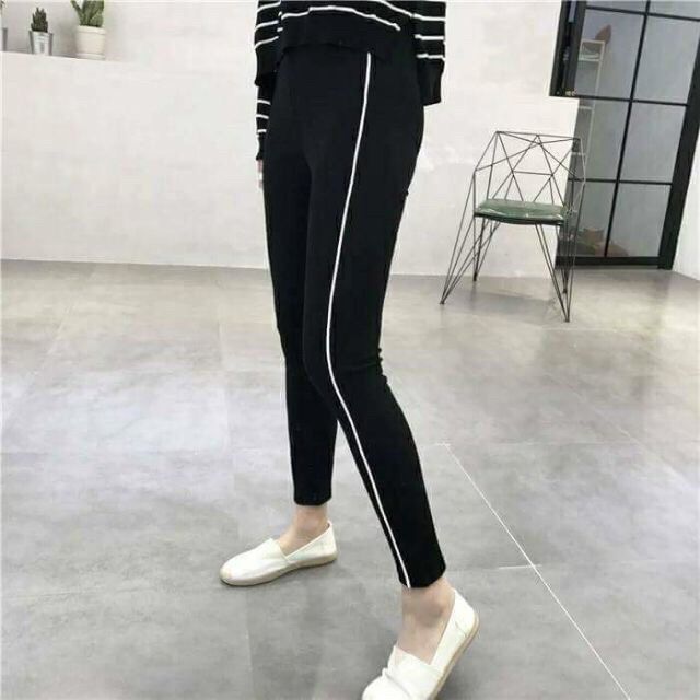 {SALE}{GIÁ SỈ SLL} Quần L16 Legging Sọc Trắng Nhỏ..