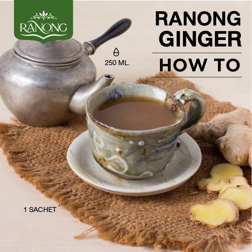 Trà Gừng Hoà Tan Giảm 50% Đường Ranong Tea Thái Lan