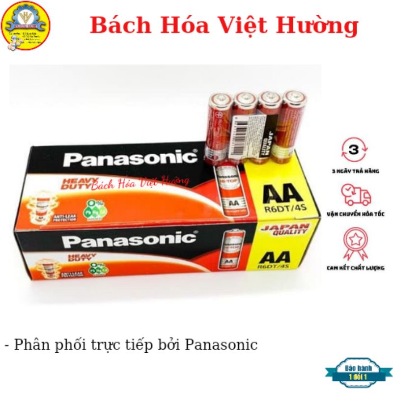 Hộp 60 viên pin tiểu đỏ AA Panasonic chính hãng R6DT/4S hàng nhập khẩu indonesia, pin khô (sẵn hàng)