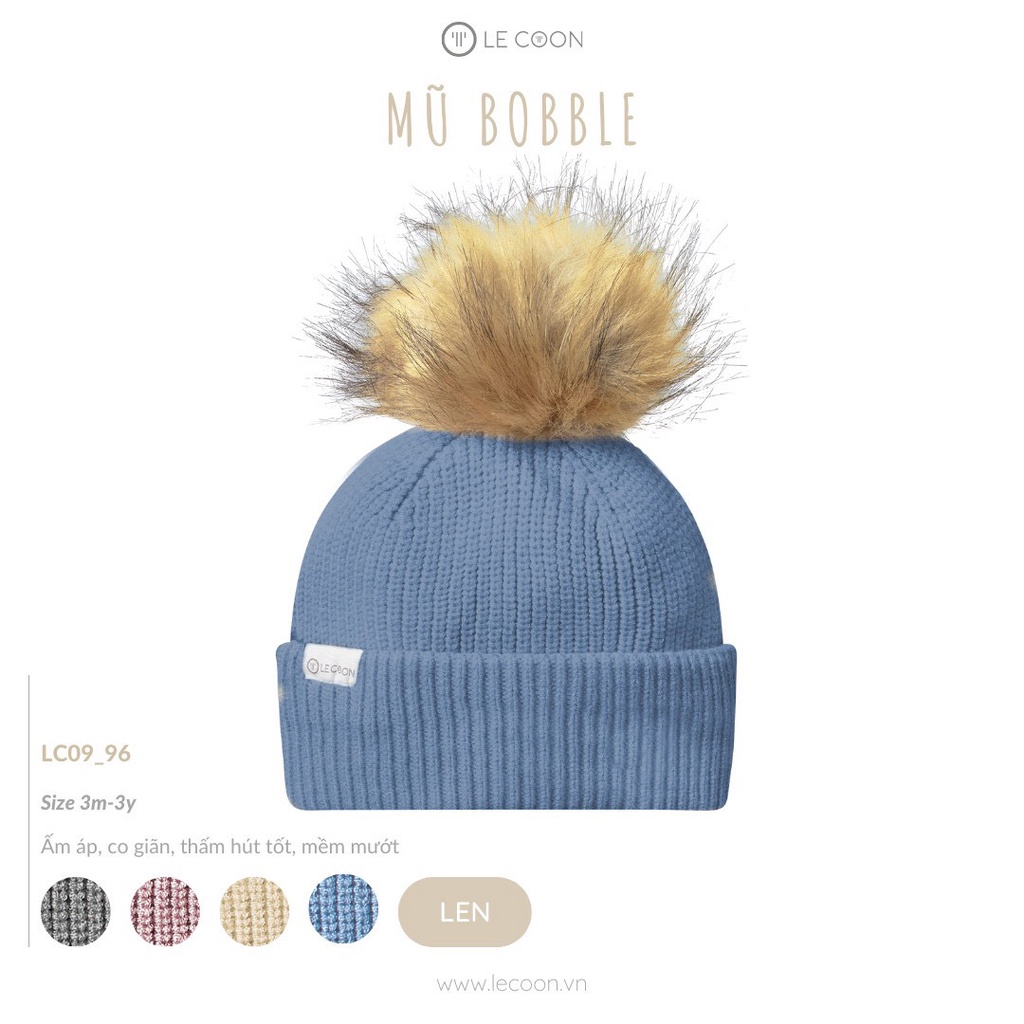 Le coon- Mẫu len đội đầu cho bé trai bé gái Bobble cho bé từ 3 tháng đến 3 tuổi