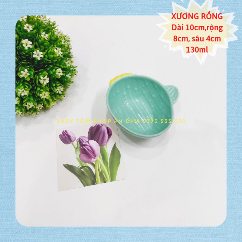 Bát ăn dặm gốm sứ hình Củ Quả dung tích 50ml - 130ml cho bé(BÁT BÉ), Baby Tôm