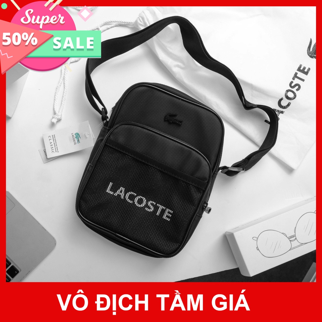 Túi đeo chéo ipad Lacoste chuẩn VNXK fulltag logo sắt  hoodie1996