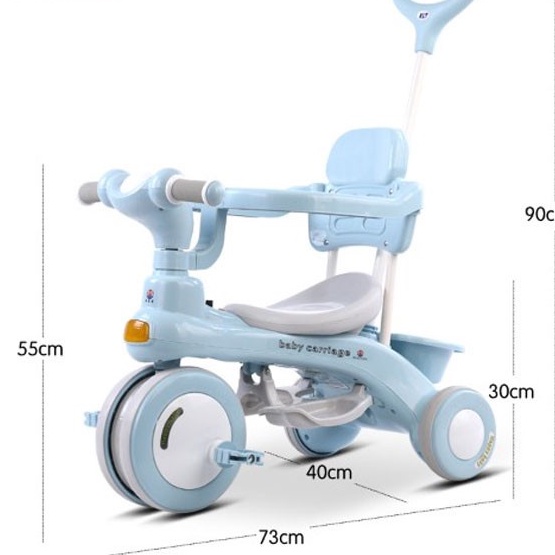 Xe Đạp 3 Bánh Có Cần Đẩy Có Thể Phát Nhạc Cho Bé