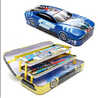 Hộp bút ba lớp bằng sắt dành cho bé trai lớp 1-3