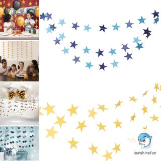 Hanging Paper Star String Pentagram Bunting Banner Decoration For Birthday Wedding Party