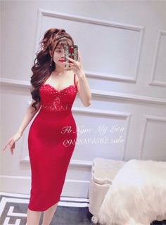 Đầm body có mút ngực kết ngọc