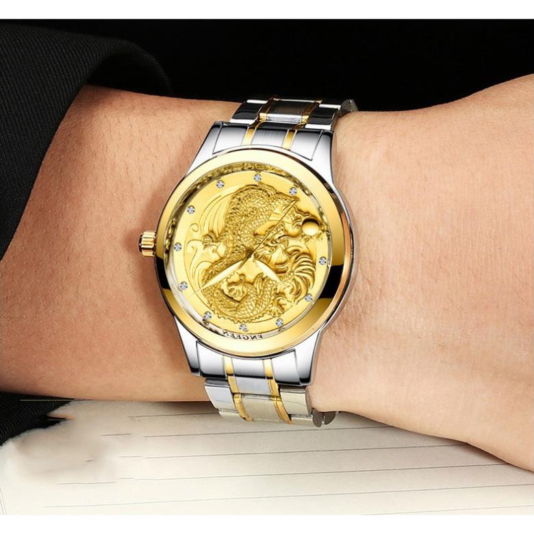 Đồng hồ nam mặt rồng FNGEEN S666 dây kim loại . | BigBuy360 - bigbuy360.vn