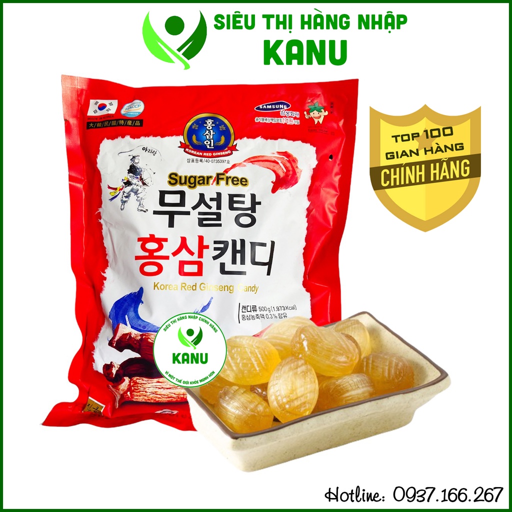 Kẹo hồng sâm không đường cao cấp Hàn Quốc dùng cho người tiểu đường 500gr