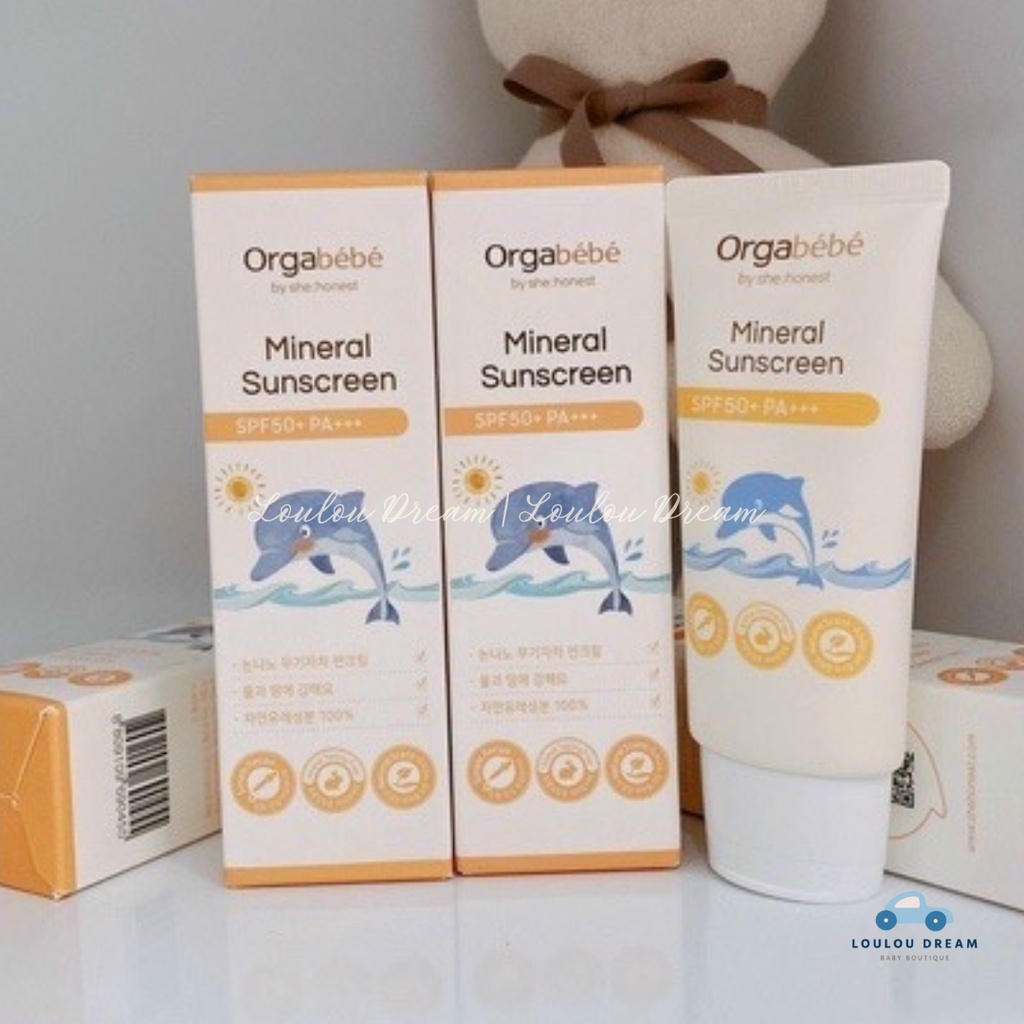 Kem chống nắng hữu cơ Orgabebe SPF 50PA+++ cho bé từ 3 tháng tuổi - Nội địa Hàn
