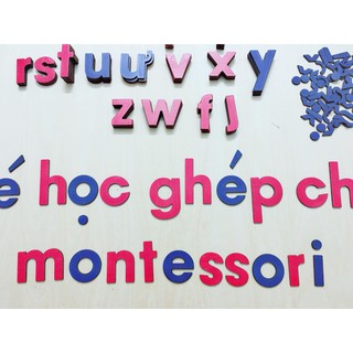 Bộ chữ ghép chữ thành câu cao cấp chuẩn Montessori