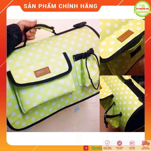 Túi vận chuyển chó mèo chấm bi  FREESHIP 70K  chắc chắn | rộng rãi | có túi nhỏ bên ngoài | 2 size | PetZoneHCM