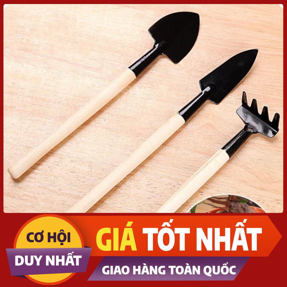 Bộ cuốc xẻng mini trồng cây cảnh , dụng cụ làm vườn 3 món tiện dụng