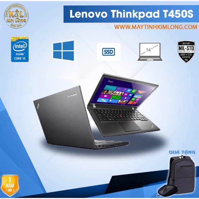 Laptop cũ Lenovo ThinkPad T450S i5 5300U/4GB/SSD 120Gb Like new 99%