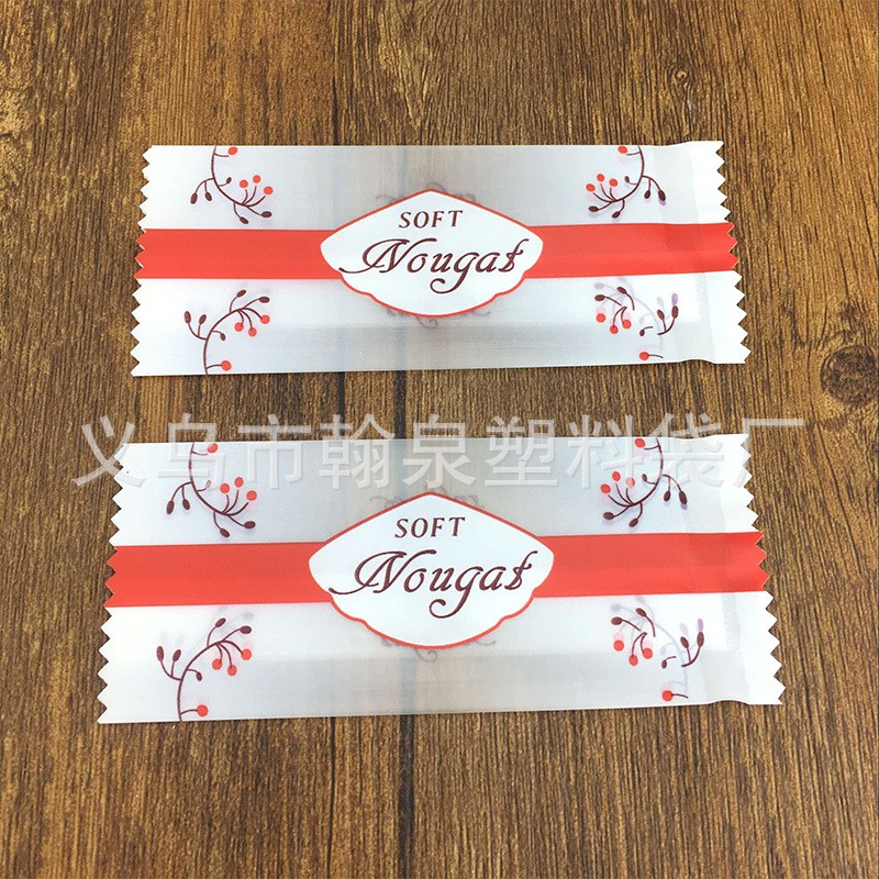 Túi đựng kẹo nougat sọc đỏ 10x4cm (50 chiếc)