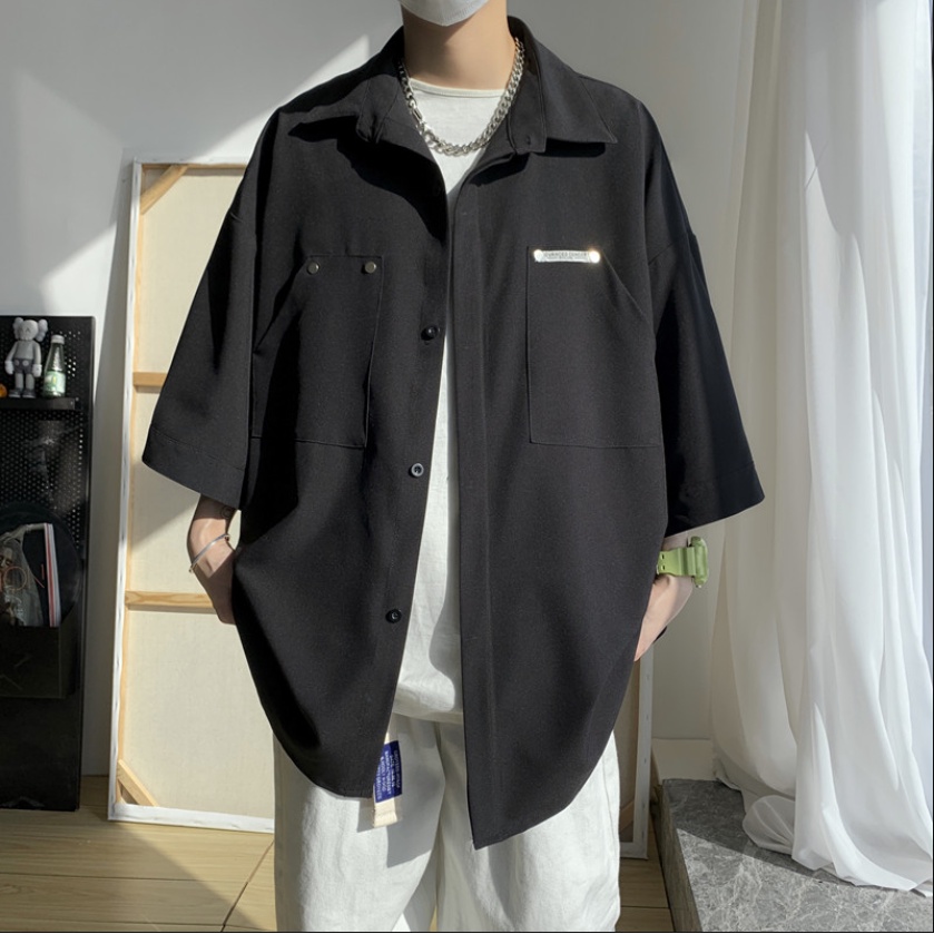 Áo sơ mi from rộng thời trang sơ mi nữ form rộng phong cách Hàn Quốc áo sơ mi nam sơ mi nữ tiếng Nhật áo sơ mi cộc tay nam