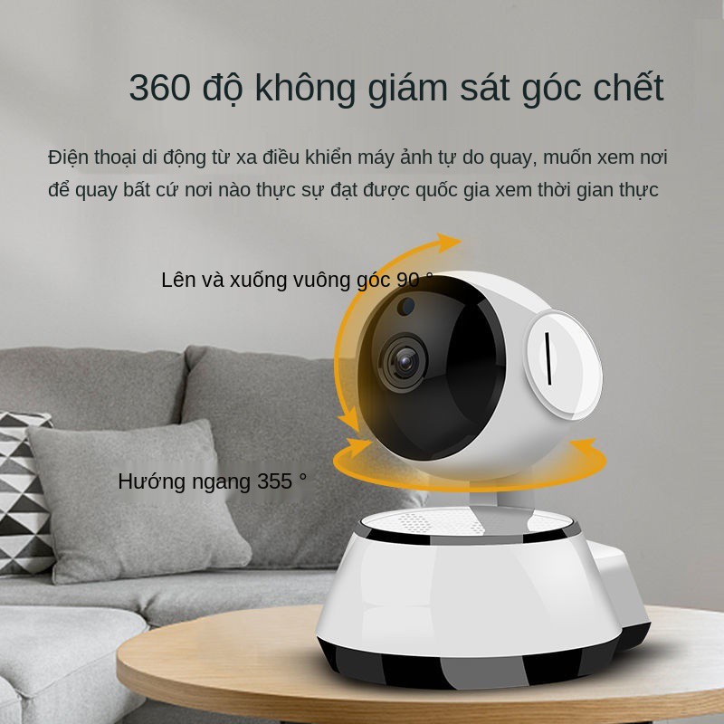 Camera kết nối với điện thoại di động mạng wifi không dây từ xa nhìn ban đêm độ nét cao Màn hình xoay 360 trong nh