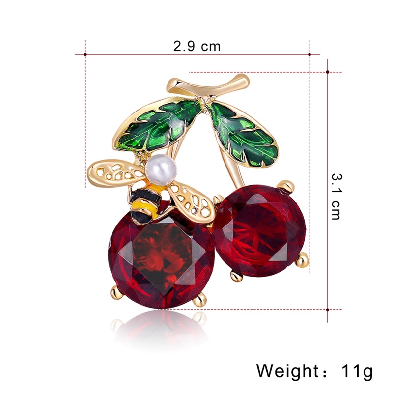 Ghim Cài Áo Hình Trái Cherry Đỏ Dễ Thương Cổ Điển Thời Trang Cho Nữ