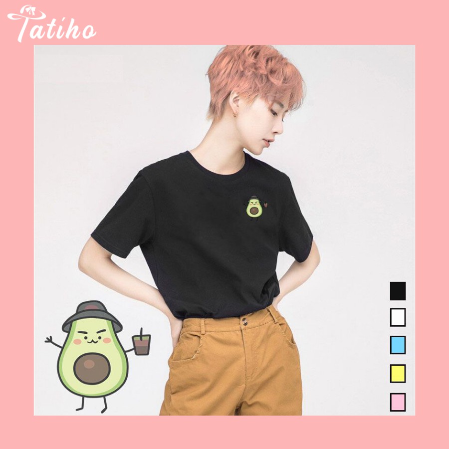 [Hàng Xịn, Giá Tốt] Áo Thun Nữ Tay Ngắn Unisex Nam Nữ Icoin Trái Bơ - Unisex - Cotton - Mã AT014