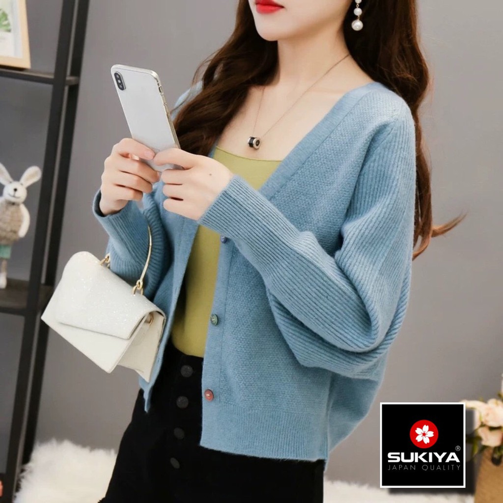 Áo khoác len Nữ cardigan SUKIYA Hàng cao cấp chất Sợi lông Thỏ mềm mại AL07 | BigBuy360 - bigbuy360.vn