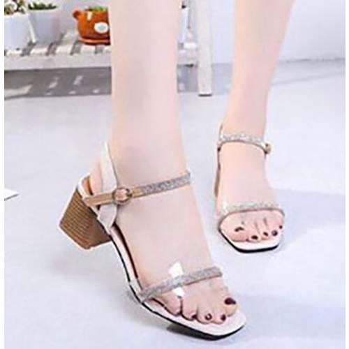 Giày cao gót 5cm quai trong phối xoàn CG-0467