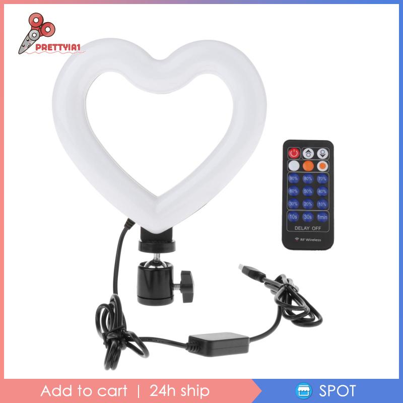 [Prettyia1] ✨Bảng Phấn Trang Điểm Kiểu Dáng Xinh Xắn Đáng Yêu✨ Vòng Đèn Led Selfie Trang Điểm Trái Tim 6 Inch (Prettyia1)