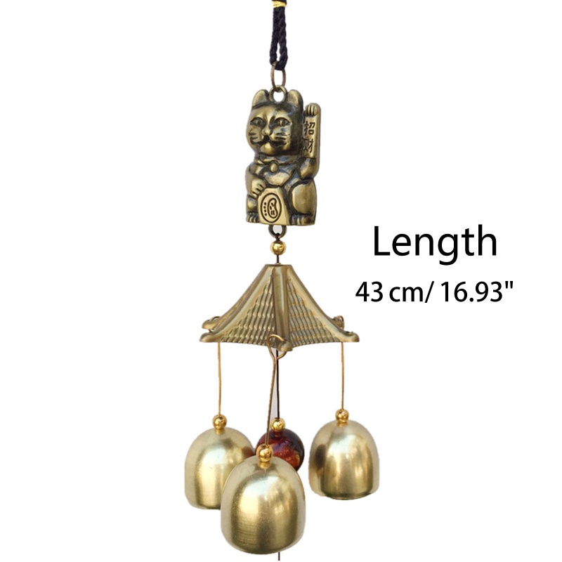 Qq * Chuông Gió Treo Cửa Bằng Kim Loại Hình Mèo May Mắn