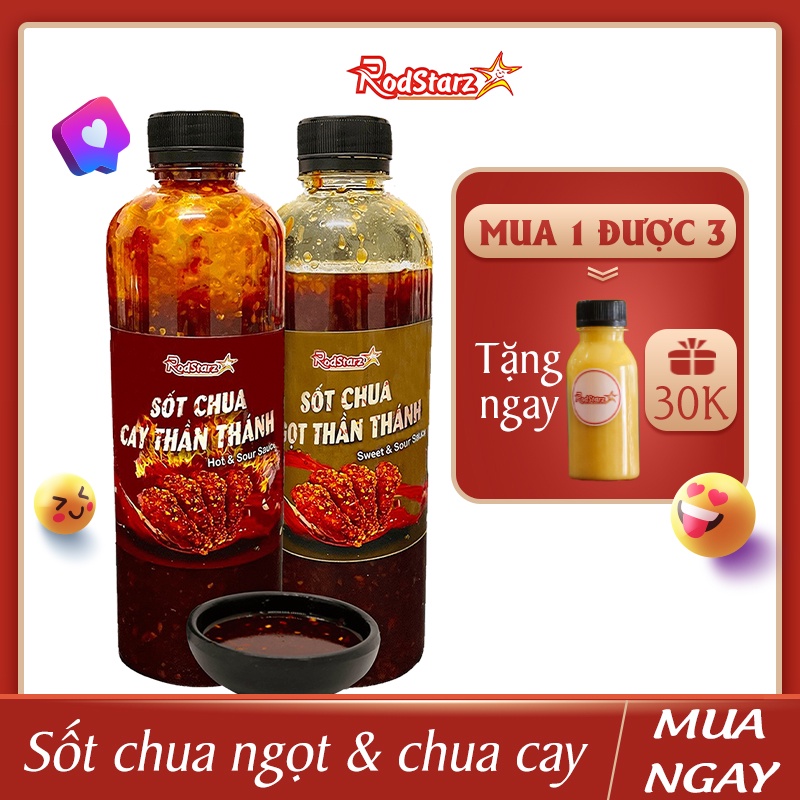 Combo sốt trộn mì cay ngọt Rodstarz; nước chấm thịt nướng, sốt gà rán, sốt ăn chay trực tiếp, sốt ướp thịt, hải sản