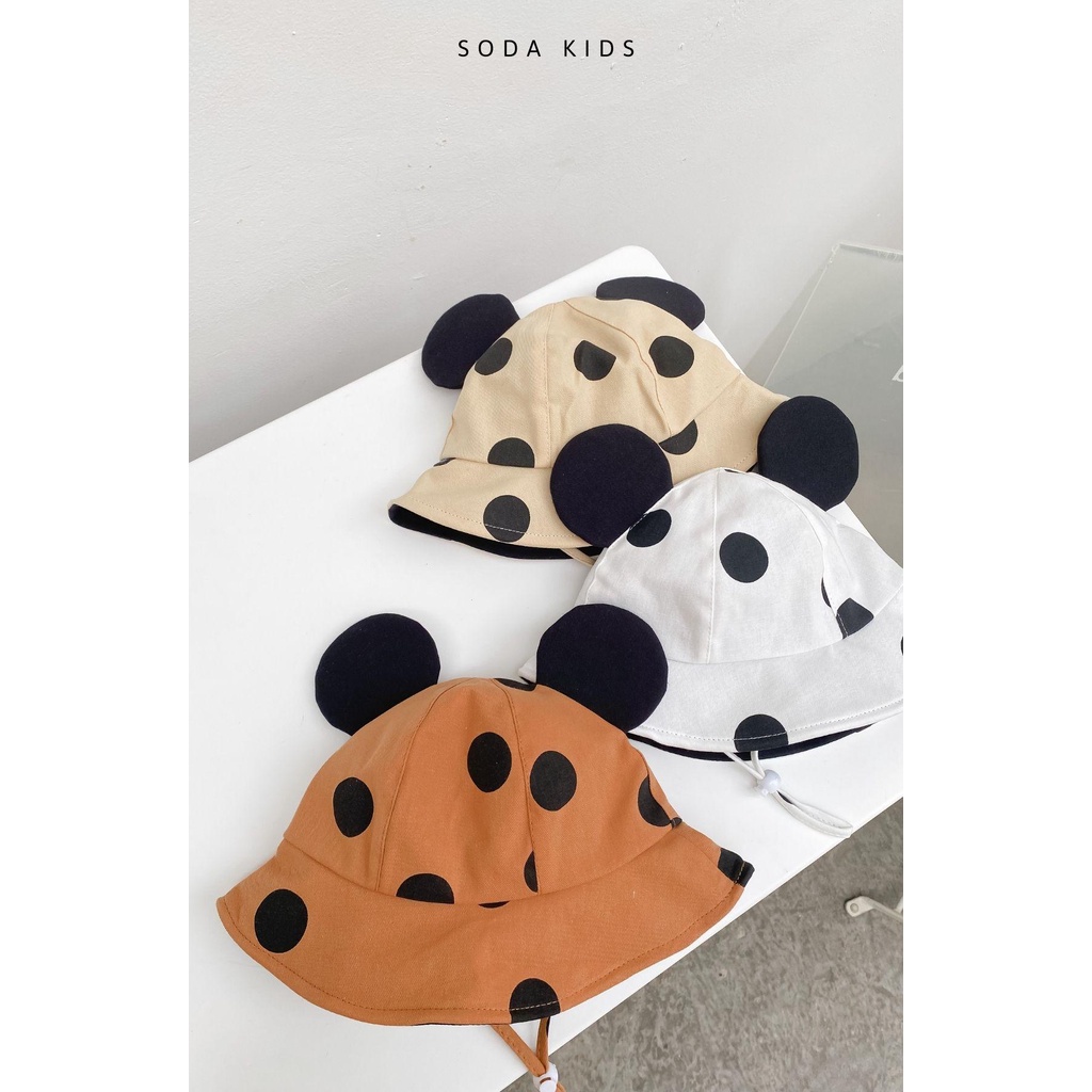 Mũ vành cho bé SODA KIDS chấm bi đính tai mickey dễ thương phong cách Hàn Quốc