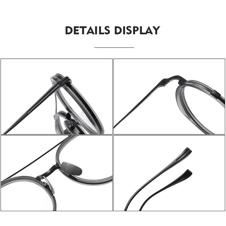 Kính Đeo Mắt Gọng Tròn Phong Cách Retro Nhật Bản Thiết Kế Sợi Carbon + Chân Gương Titan Phù Hợp Với Cận Thị Jingjiang Jinziang KJ32