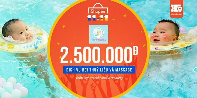 E-voucher bb wellness giảm 2.500.000đ bơi thuỷ liệu & massage