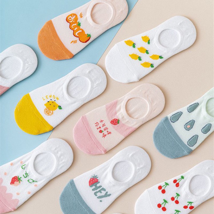 Tất nữ, Vớ nữ Cute Trái Cây dáng tất lười mùa hè thoáng mát A305 Warm&amp;Cute