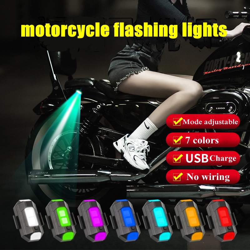 Đèn LED Cảnh Báo Gắn Đuôi Xe Máy Bay Điều Khiển Từ Xa Có Cổng Sạc USB