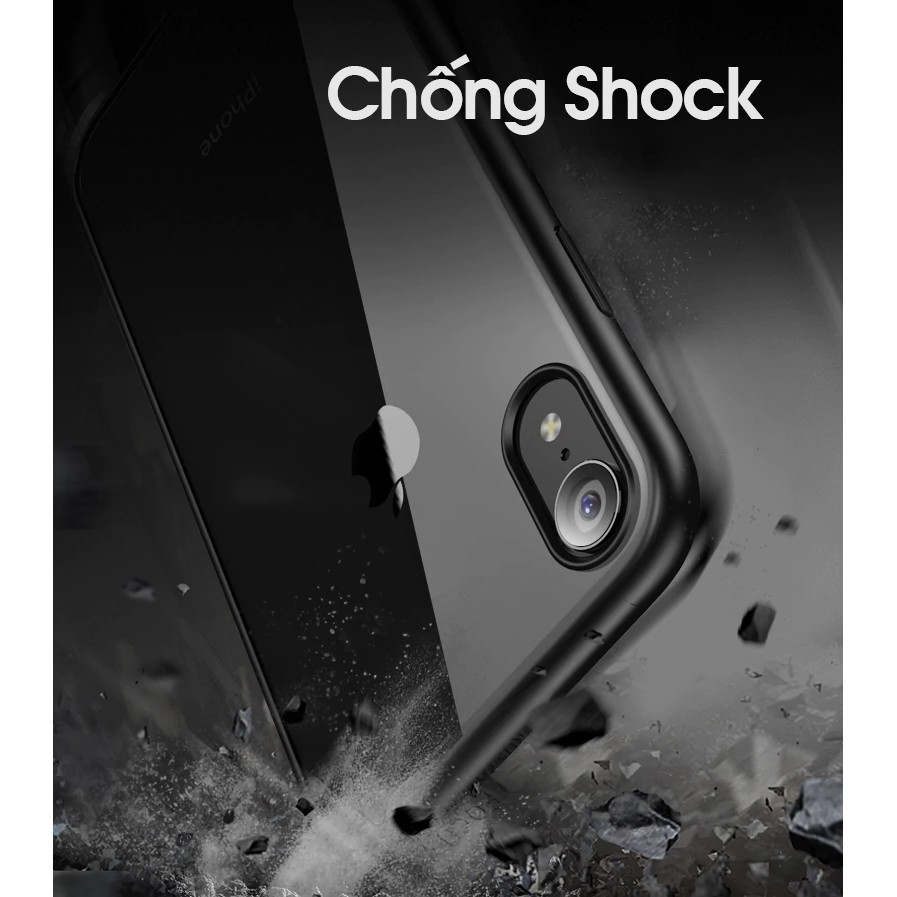 Ốp lưng iPhone XR / X / XS / XS Max - Chính hãng IPAKY - Mặt lưng Trong, VIỀN MÀU MỎNG