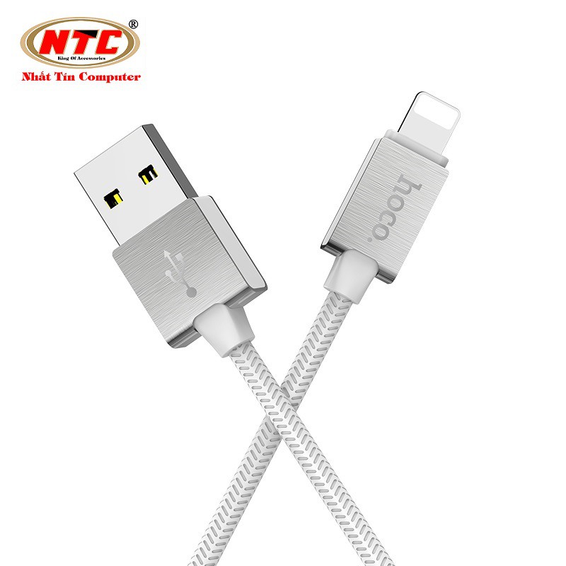 Cáp sạc và truyền dữ liệu cổng Lightning Hoco U49 Refined steel dài 1.2M Max 2.4A