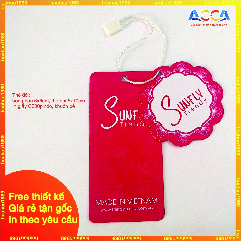 Dây tag quần áo_5.000 dây treo mác chất liệu dù dài 18cm_In thẻ Tag, nhãn mác theo yêu cầu_Miễn phí thiết kế Logo