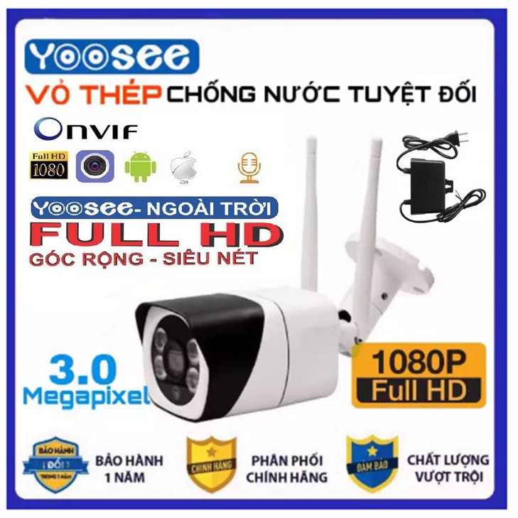 Camera Yoosee Wifi Ngoài Trời 9104A FHD 3.0Mpx - Vỏ sắt