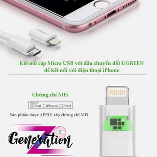 ĐẦU CHUYỂN ĐỔI MICRO USB SANG LIGHTNING UGREEN 20745