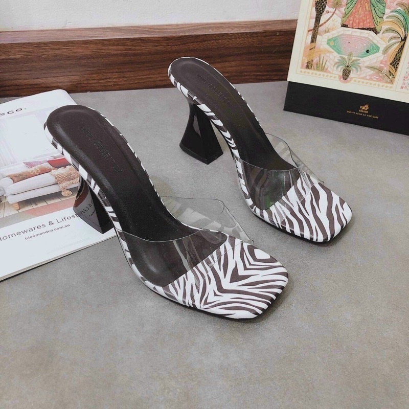 Dép cao gót Ngựa vằn quai trong gót cong 8/9p tôn dáng lắm