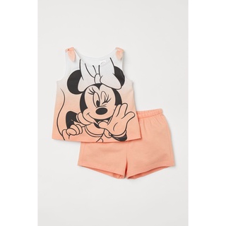 Bộ ba lỗ cam họa tiết minnie bé gái HM Auth