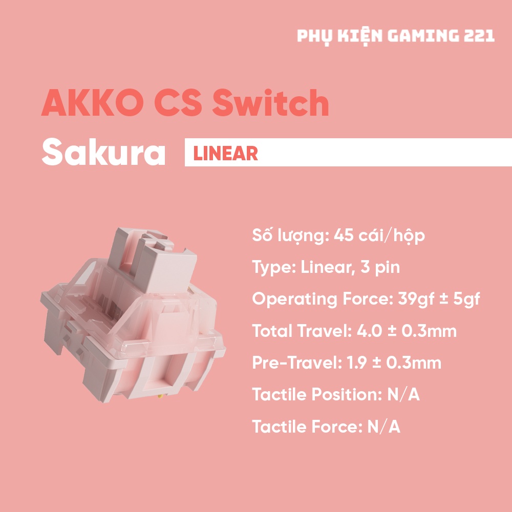 [Switch Lẻ] Tổng Hợp Switch Linear - AKKO CS TTC Switch (Wine Red/Rose Red/Demon/Princess/Silver/Sakura/) - Chính Hãng