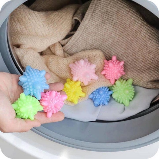 Combo 10 quả cầu gai hỗ trợ giặt sạch và làm phẳng quần áo trong máy giặt