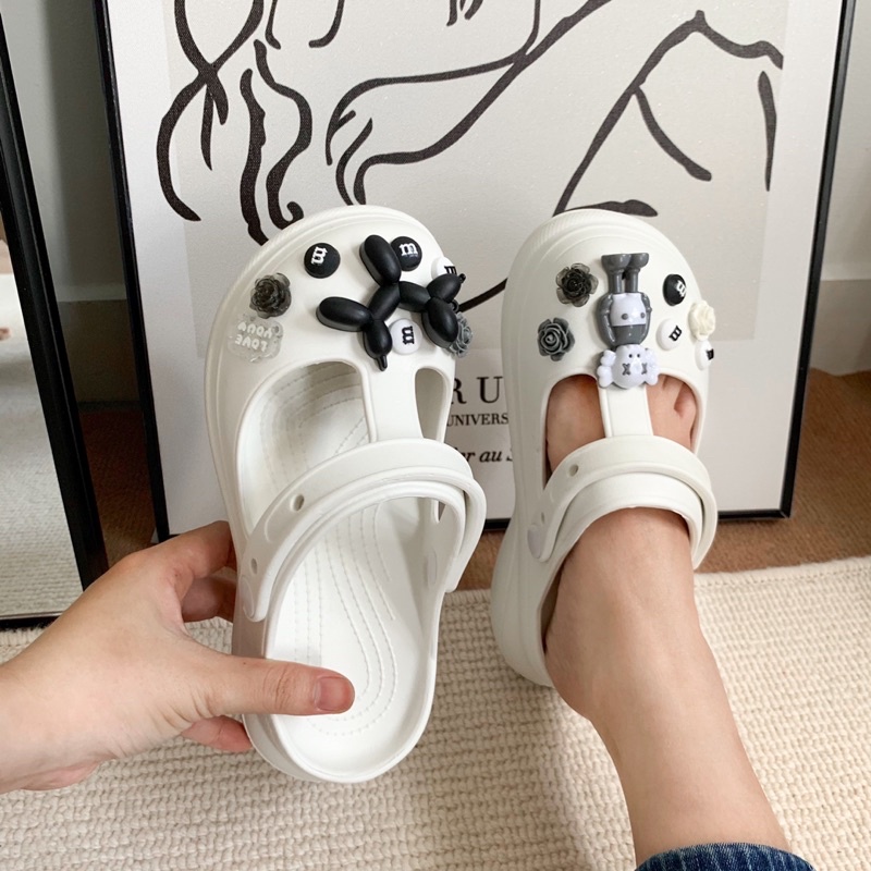Sorami.Shoes | Dép cross đính sticker trendy siêu êm và nhẹ