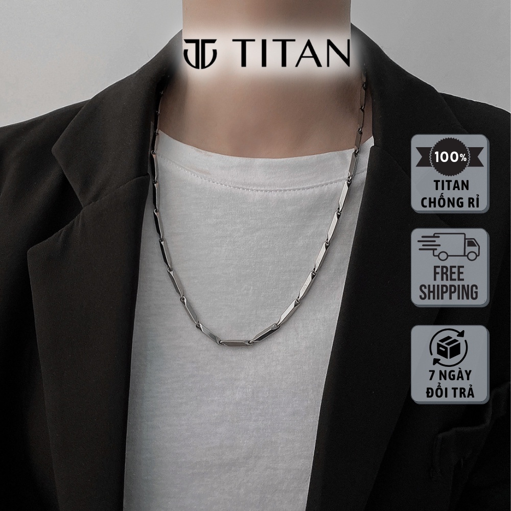 Dây chuyền nam nữ sợi thanh mảnh, vòng cổ unisex titan cặp đôi đeo rất phù hợp Titan Shop màu bạc không gỉ