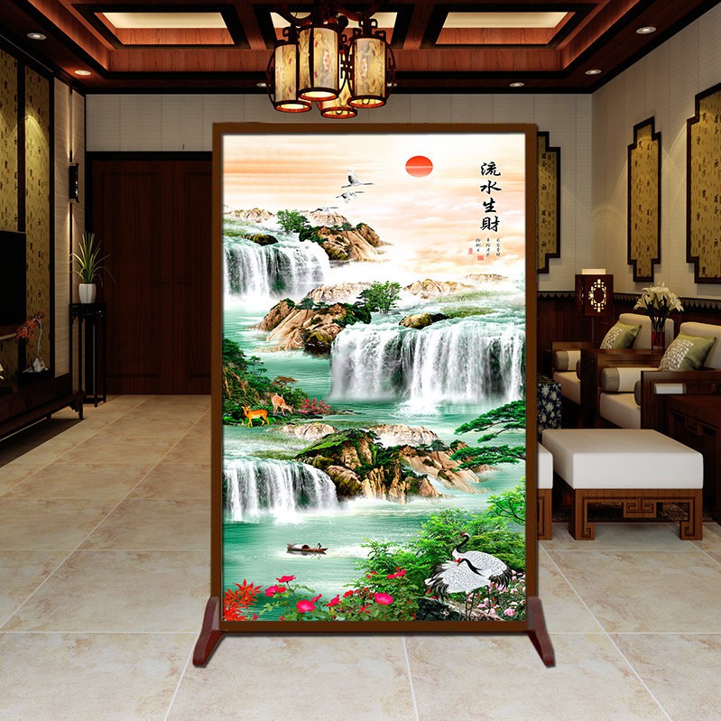 Phong cách Trung Quốc đơn giản màn ngăn hai mặt phòng khách lối vào ngủ khối trang trí nhà hiện đại tối bình th