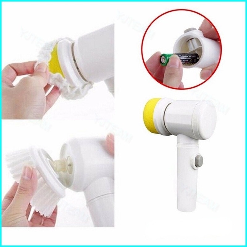 Máy Cọ Rửa Điện Đa Năng Sạc USB, bàn chải Vệ Sinh Bếp, Bồn Rửa Mặt,Đánh Giày, đánh bóng với Cọ Vệ Sinh Nhà Bếp/Phòng Tắm