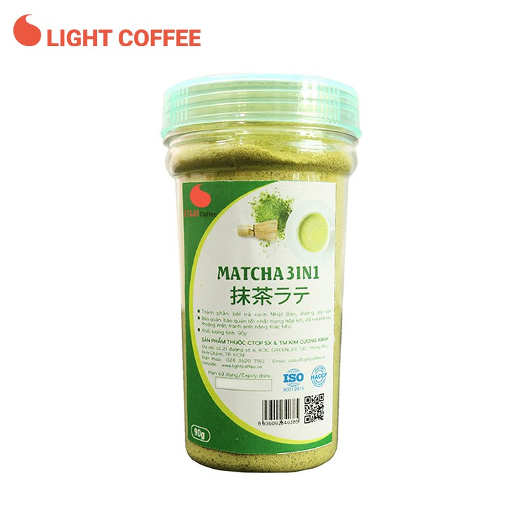 Bột trà xanh sữa 3in1 thơm ngon - Light Coffee - Hũ 90g