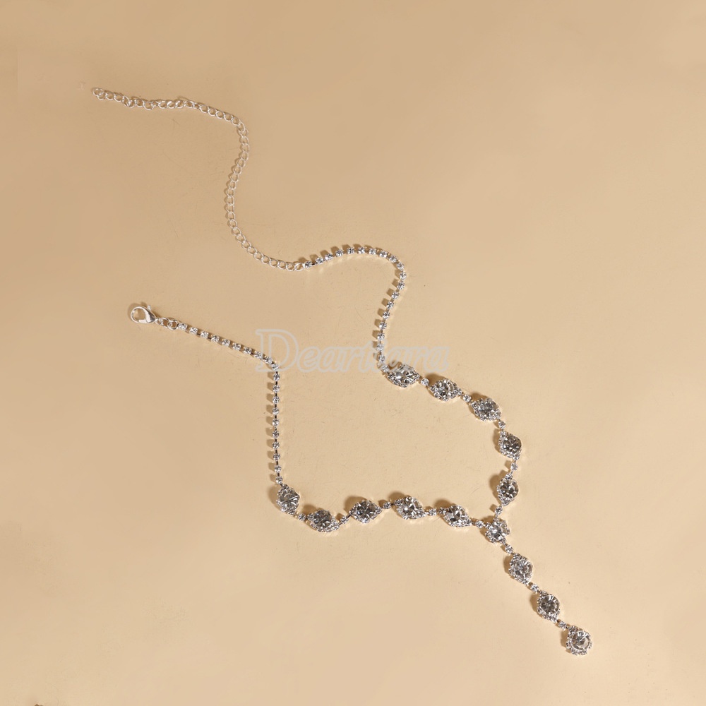 Bộ Vòng cổ + Bông Tai Đính Kim Cương Nhân Tạo Thời Trang