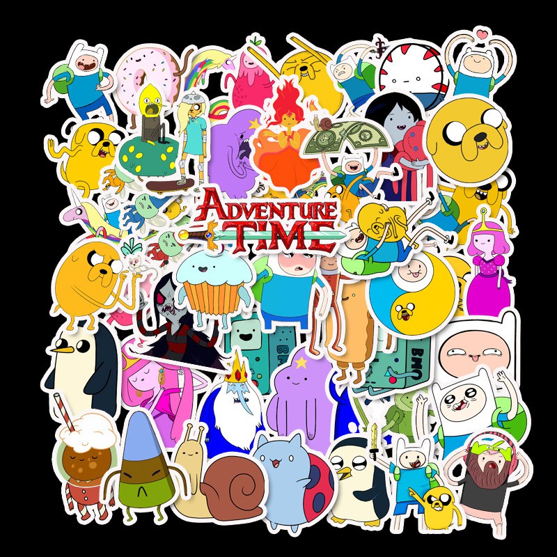 Set 50 Miếng Dán Chống Thấm Nước Trang Trí Adventure  Time MÃ ST2022