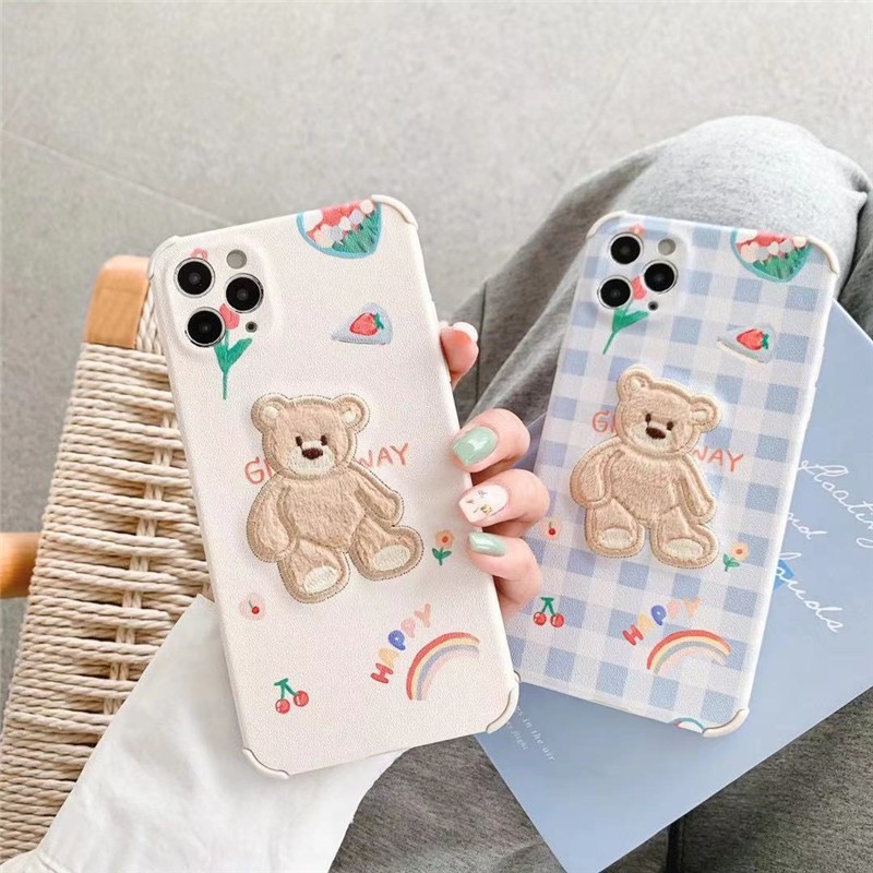 Ốp lưng iphone Auto Gấu Happy  tương thích iphone12 pro max,12,12 pro,11 pro max,11 pro,7 plus,7,xs max,8g,